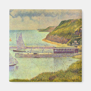 Hamnen Port-en-Bessin högvatten av Georges Seurat Magnet