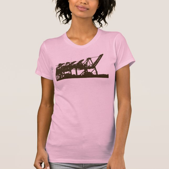 Hamnen sträcker på halsen Racerback tanktop Tee Shirt (Framsida)