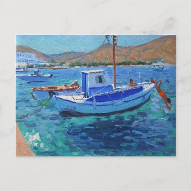 Hamnen Tinos 2012 Vykort (Framsida)