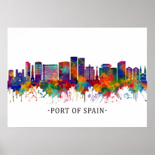 Hamnen Trinidad och Tobago Skyline Poster