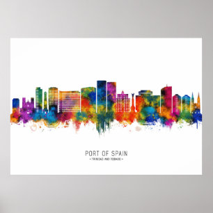 Hamnen Trinidad och Tobago Skyline Poster