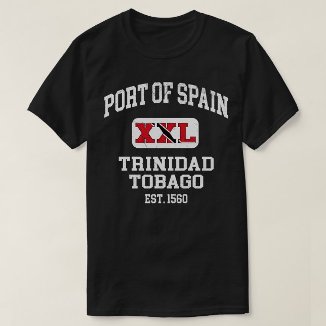 Hamnen Trinidad och Tobago XXL Athletic des T Shirt (Design framsida)