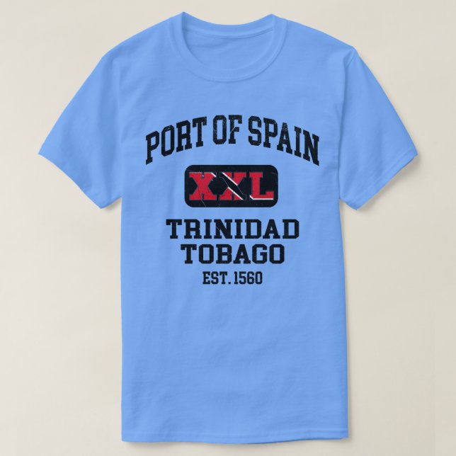 Hamnen Trinidad och Tobago XXL Athletic des T Shirt (Design framsida)