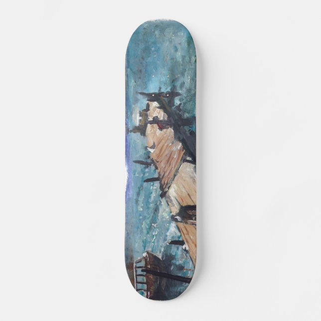 Hamnen vid havet skateboard bräda 20,5 cm (Framsida)