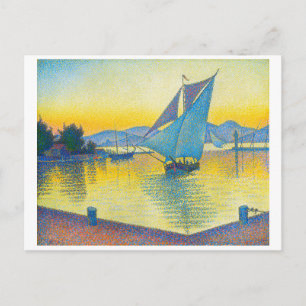 Hamnen vid solnedgång, Signac Vykort