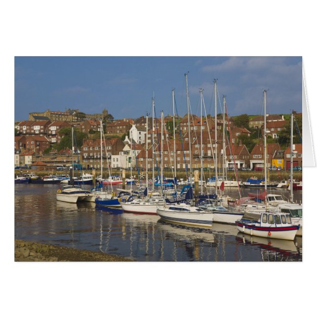 Hamnen, Whitby, North Yorkshire, England Hälsningskort (Framsidan Horizontal)