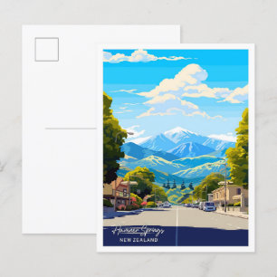 Hamner Vår New Zealand Travel Illustration Vykort