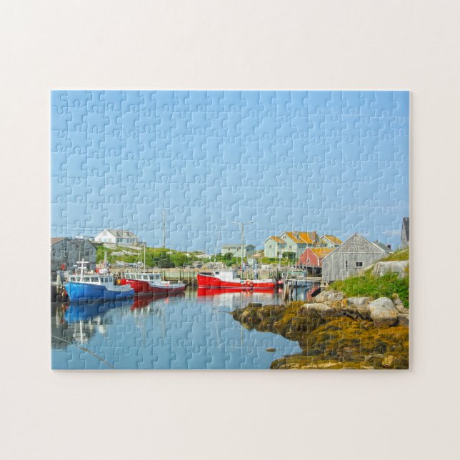 Hamnmiljö Nova Scotia. Pussel (Horisontell)