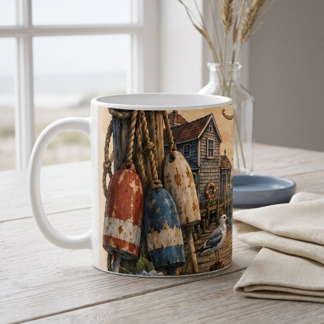 Hamnmorgonklubb Kustfyr Kaffemugg (Harbor Morning Club Coastal Lighthouse Coffee Mug)