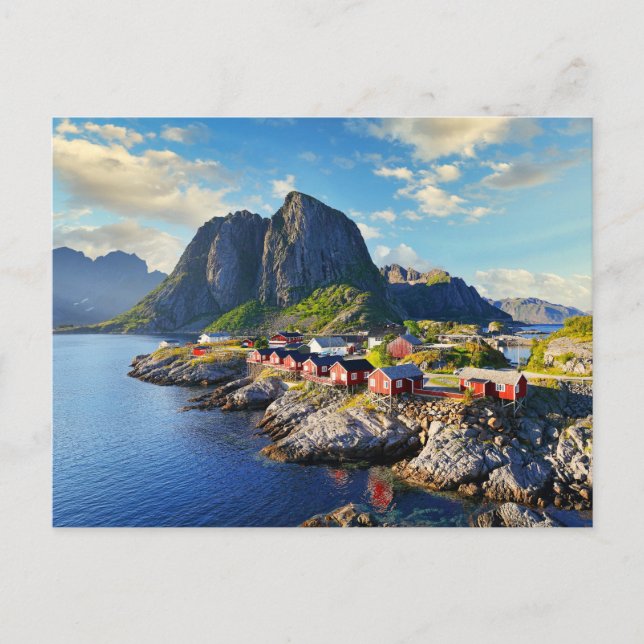 Hamnoy-fiskesamhället på Lofoten-öarna, Norge Vykort (Framsida)