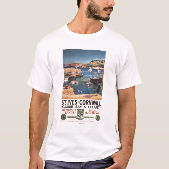 Hamnplats med den järnväg flickan och fiskmåsar tee shirt (Framsida)