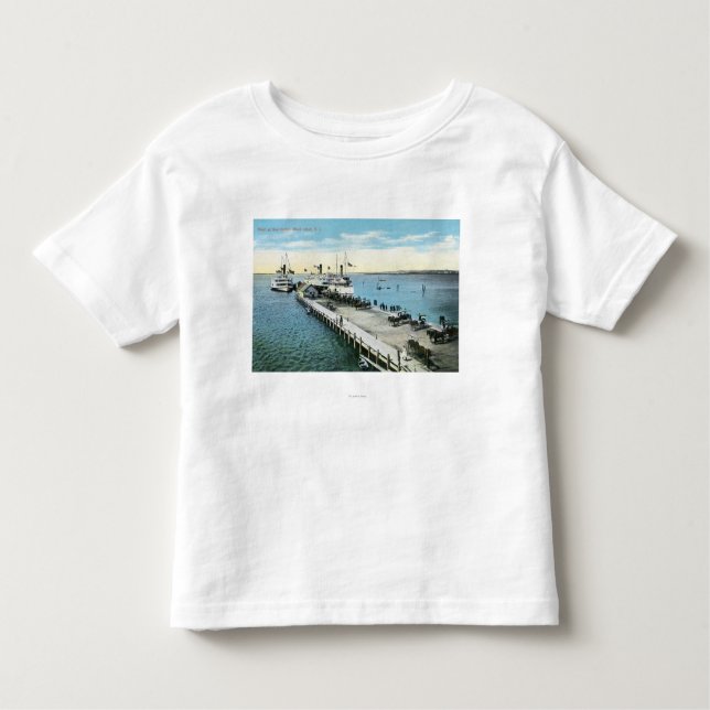 Hamnplatsen beskådar på den nya hamnen t shirt (Framsida)