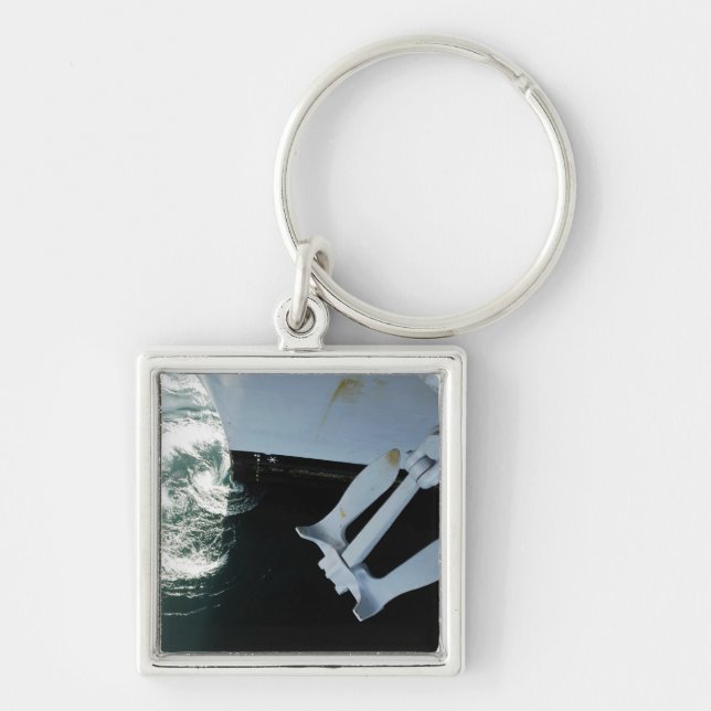 Hamnsidan Mark II Stockless Anchor Fyrkantig Silverfärgad Nyckelring (Framsidan)