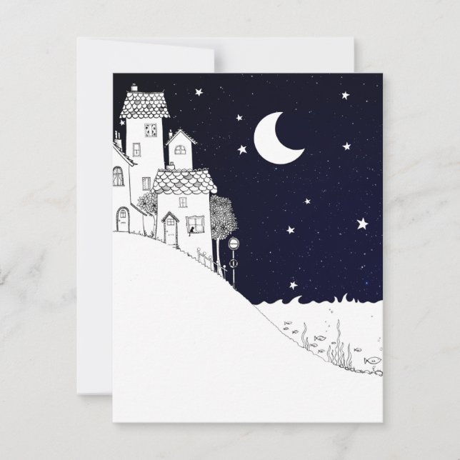 Hamnstad - inbjudningskort och meddelanden (Framsida)