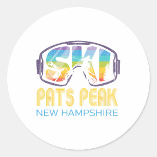 Hampshire Skiing Vacation från Hi Pats-toppen Runt Klistermärke