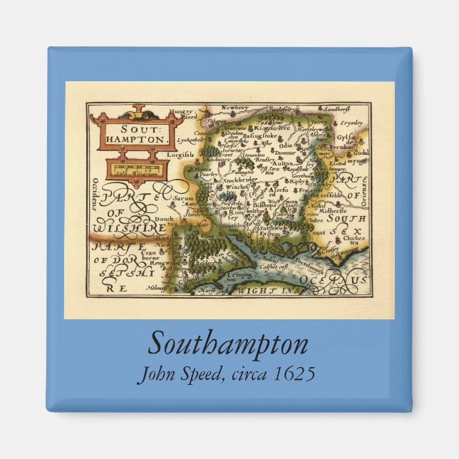 Hampshire, Southampton County England Historic Kar Magnet (Framsidan)