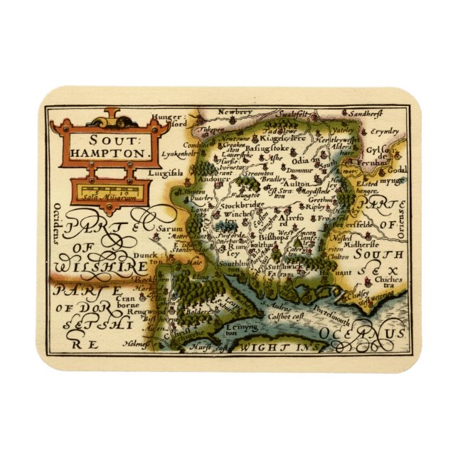 Hampshire, Southampton County England Historic Kar Magnet (Horisontell)