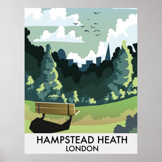 Hampstead Heath London-reseaffisch. Poster (Framsidan)