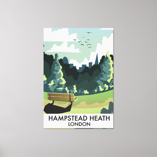 Hampstead Heath London resemålning affisch. Canvastryck (Framsida)