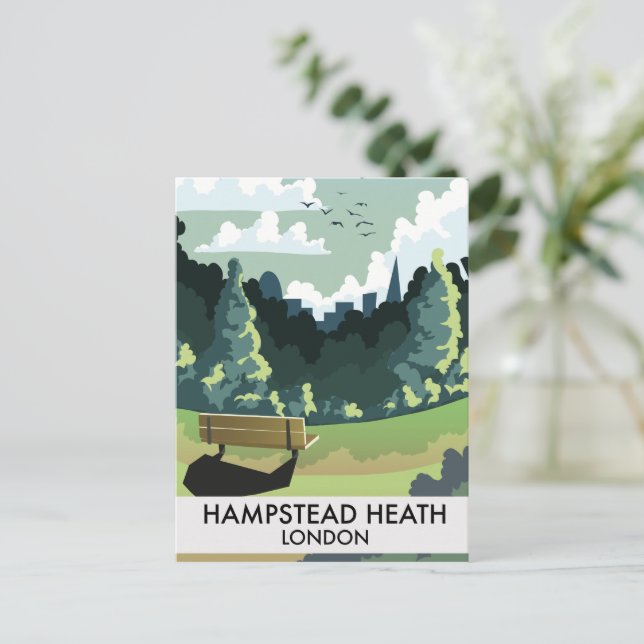 Hampstead Heath London resemålning. Vykort (Stående Fram)