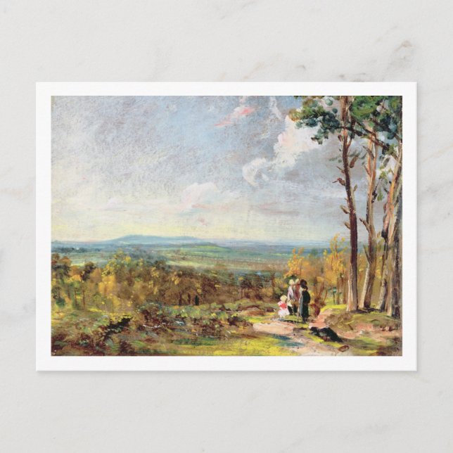 Hampstead Heath med utsikt mot Harrow, 1821 (olja Vykort (Framsida)