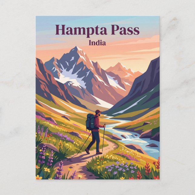 Hampta Pass Indien Vykort (Framsida)