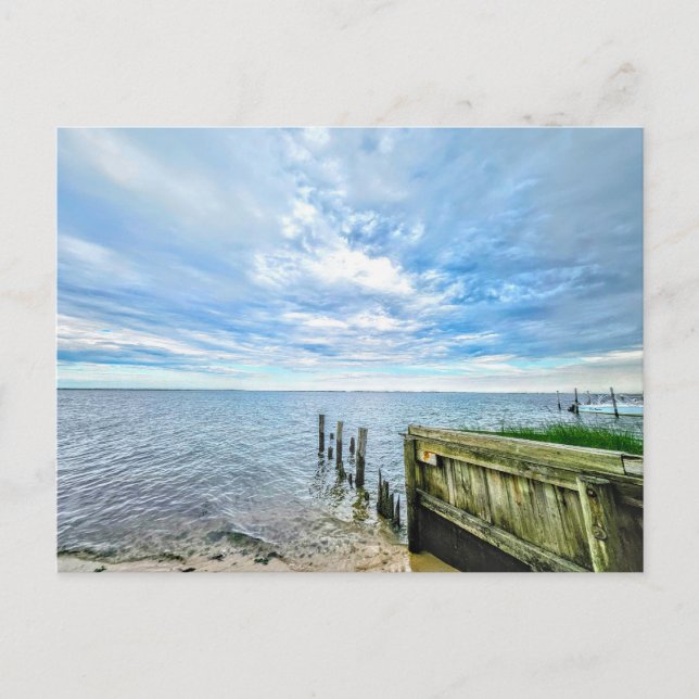 Hampton Bays Long Island Clouds Sand Ocean Vykort (Framsida)