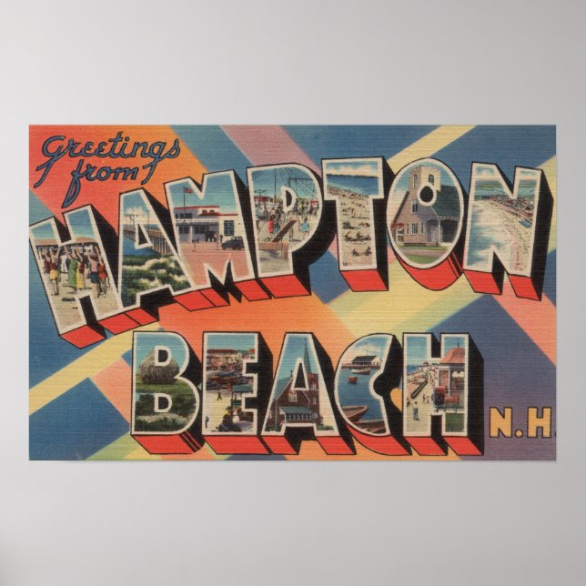 Hampton Beach, New Hampshire - Large Brev 2 Poster (Framsidan)