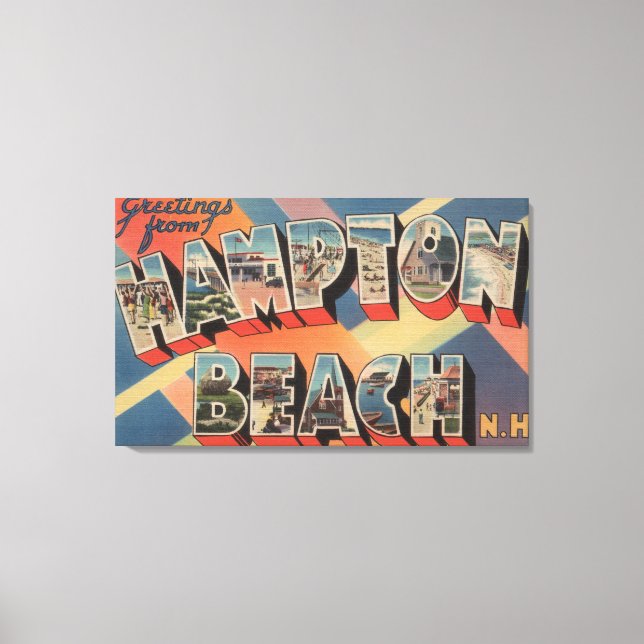 Hampton Beach, New Hampshire - Large Brev Canvastryck (Framsida)