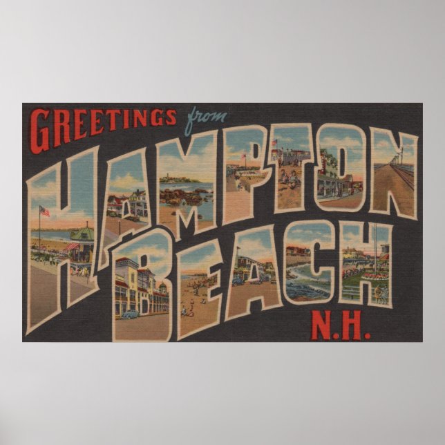 Hampton Beach, New Hampshire - Large Brev Poster (Framsidan)