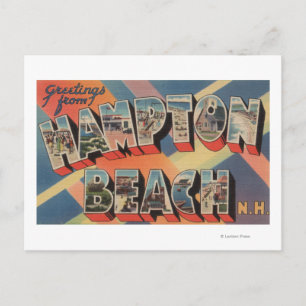 Hampton Beach, New Hampshire - Large Brev Vykort
