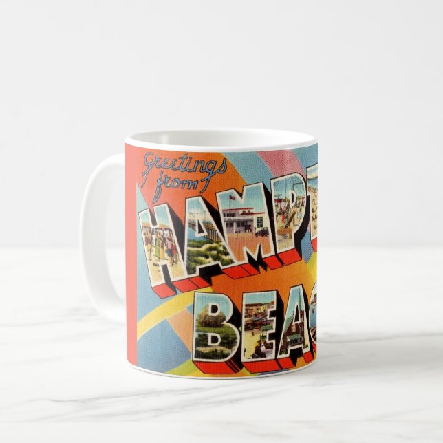 Hampton Beach, New Hampshire-mugg Kaffemugg (Framsida vänster)