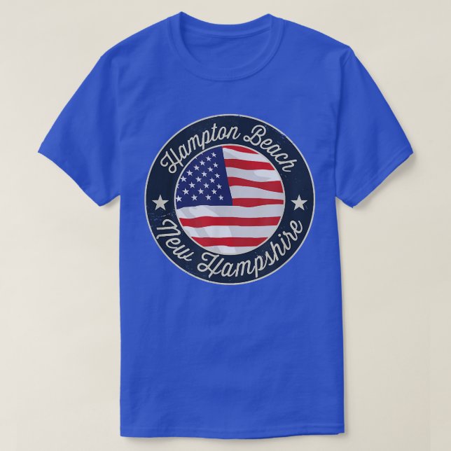 Hampton Beach - Patriotic New Hampshire Souvenir T Shirt (Design framsida)