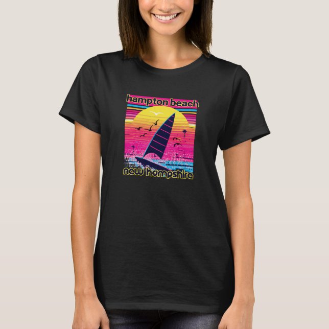 Hampton Beach Retro 80s Stil Souvenir Beach T Shirt (Framsida)