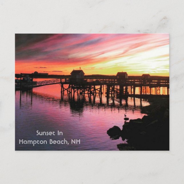 Hampton Beach Sunset Vykort (Framsida)