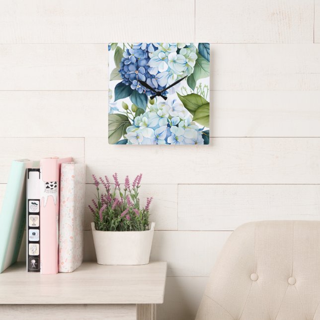 Hampton Blommigt Clock Fyrkantig Klocka (Läsesal)