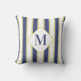 Hampton Blue White och Guld Stripe Yacht Kudde