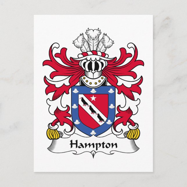 Hampton Family Crest Vykort (Framsida)