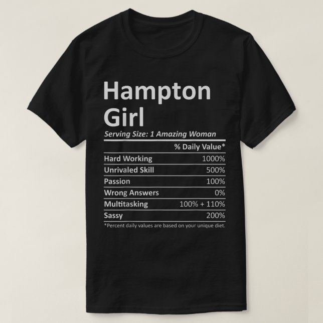 HAMPTON GIRL VA VIRGINIA Funny City Roots USA T Shirt (Design framsida)