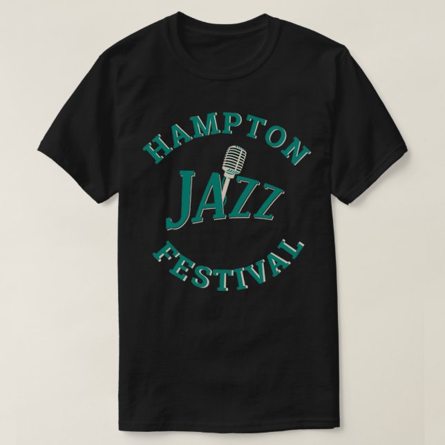 Hampton Jazz Festival Music Älskare Microphone Gif T Shirt (Design framsida)