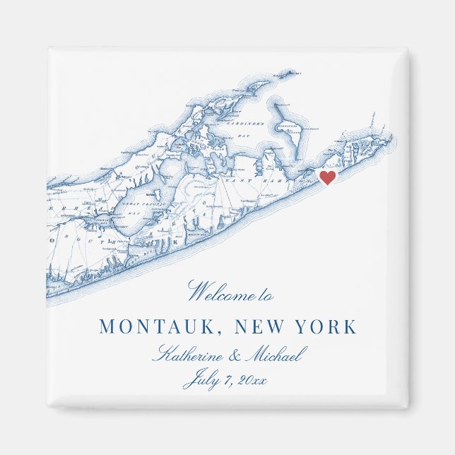 Hampton Montauk Destination Wedding Favor Magnet (Framsidan)