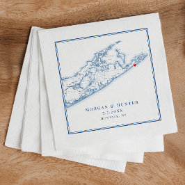 Hampton Montauk Elegant bröllop Napkins Pappersservett