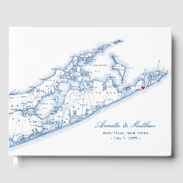 Hampton Montauk Navy Blue Destination Wedding Gästböcker