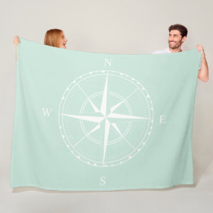 Hampton Stil Anka Egg Blue White Frakt Compass Fleecefilt
