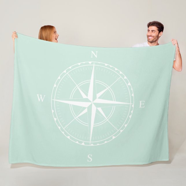 Hampton Stil Anka Egg Blue White Frakt Compass Fleecefilt (På plats)