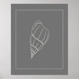 Hampton Stil Sea Snigel Snäcka Poster
