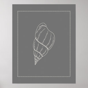 Hampton Stil Sea Snigel Snäcka Poster