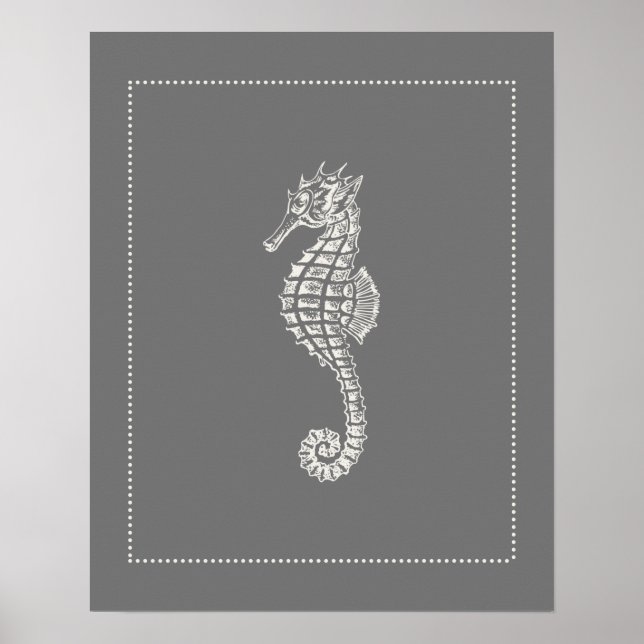 Hampton Stil Seahorse Poster (Framsidan)