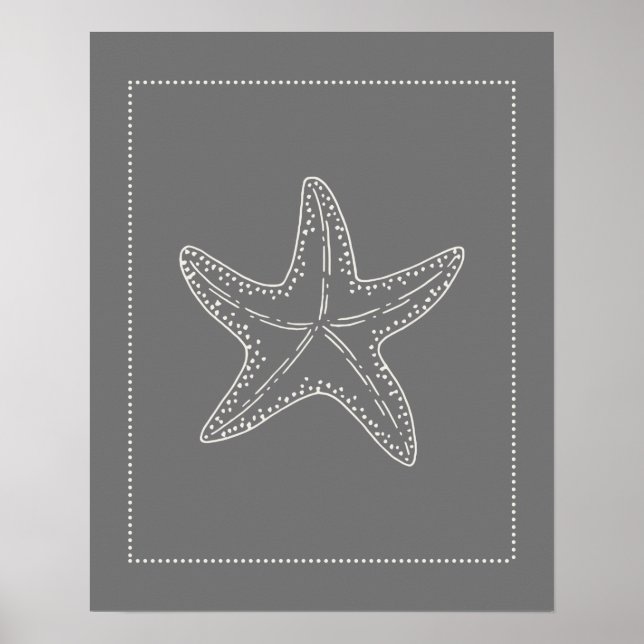 Hampton Stil Starfish Poster (Framsidan)