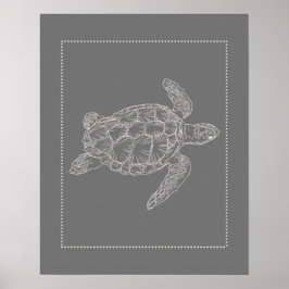 Hampton Stil Turtle Print Poster